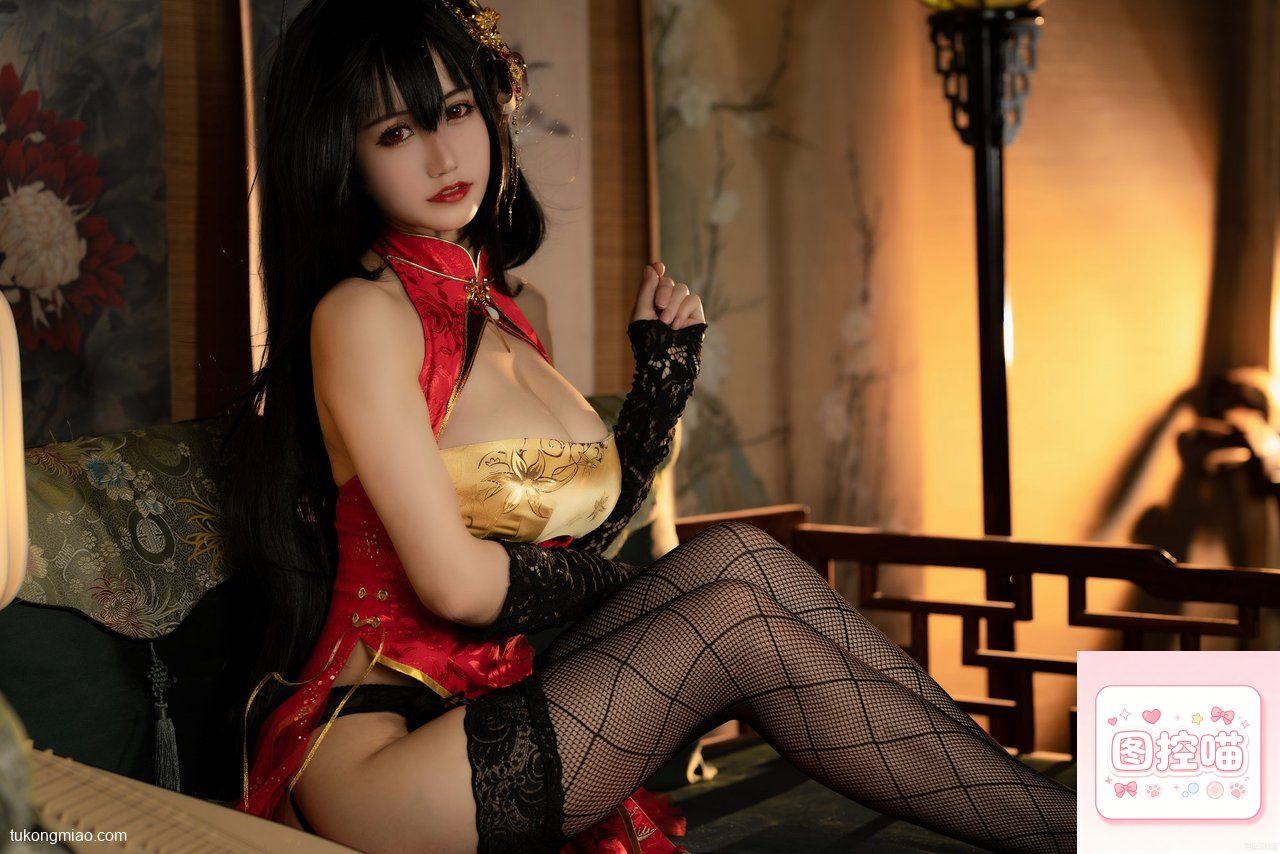 小仓千代w蔚蓝档案写真:红金和风现场返图 cosplay写真 第5张